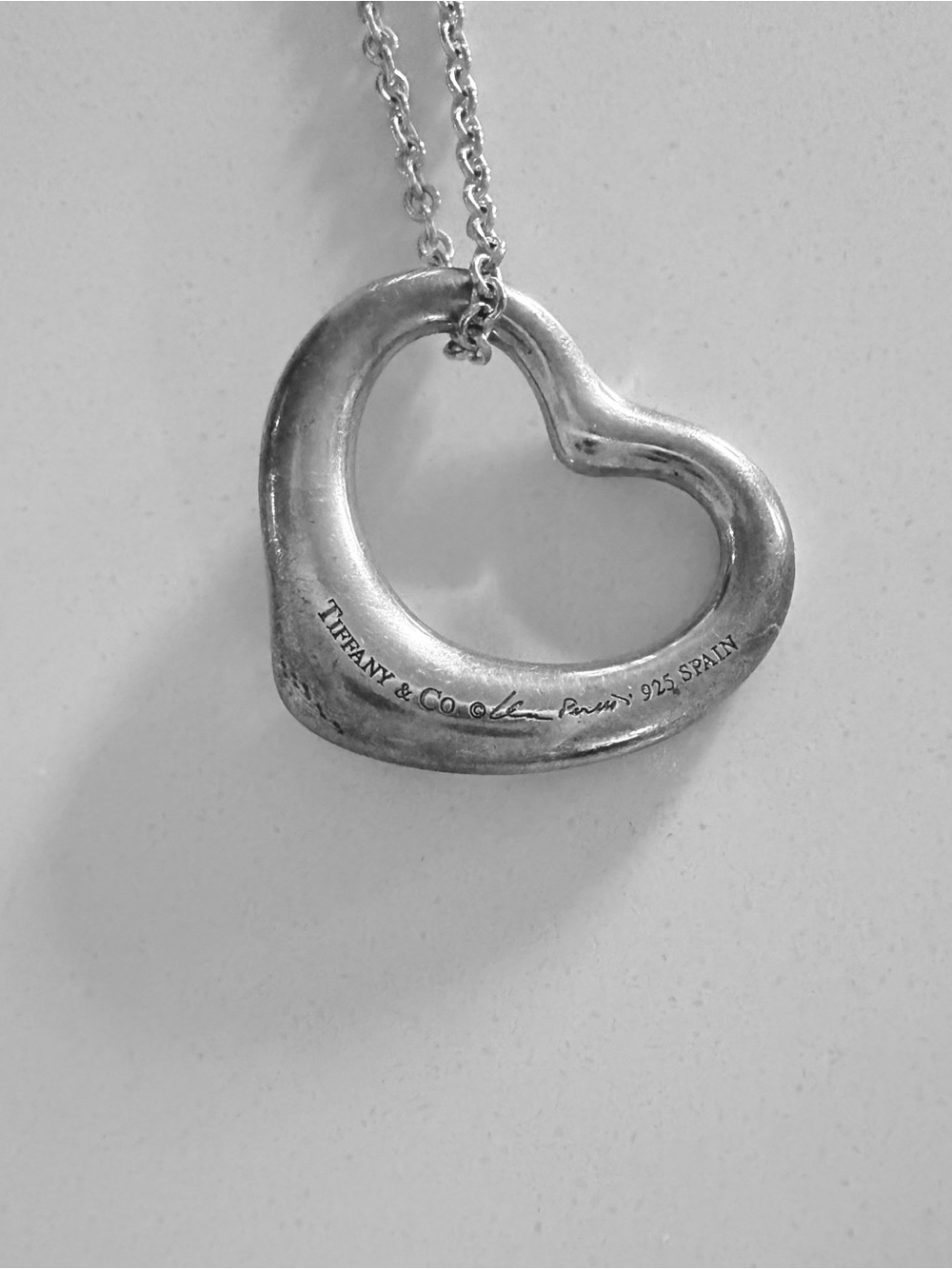 Tiffany & Co. Sterling Silver Elsa Peretti Open Heart Necklace - Silver